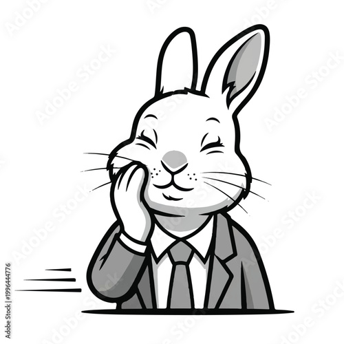 Rabbit in business suit smiling.