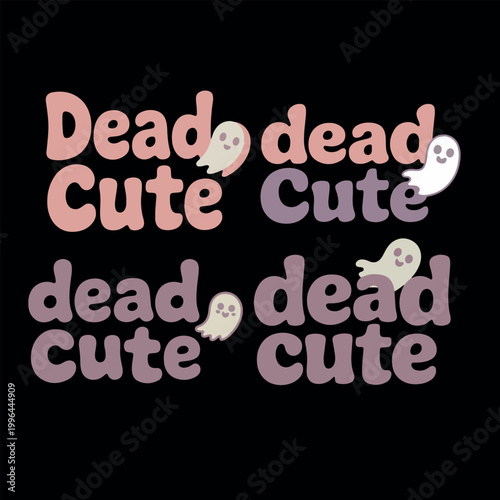 Dead Cute Halloween Shirt – Funny Kawaii Ghost & Skeleton Graphic Tee