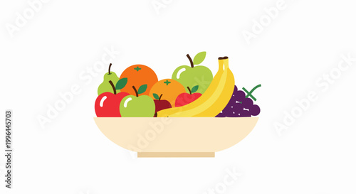 Fresh mixed fruits in a ceramic bowl.