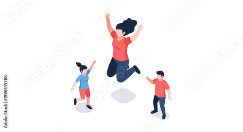 Joyful People Celebrating Success with Enthusiastic Jumping and Happiness.