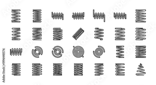 collection of different spring coil icons springs and circular springs