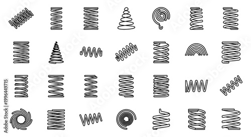 collection of various spring coil designs illustration of different types of springs