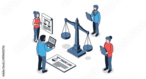 Legal Professionals Analyzing Justice and Law with Technology.