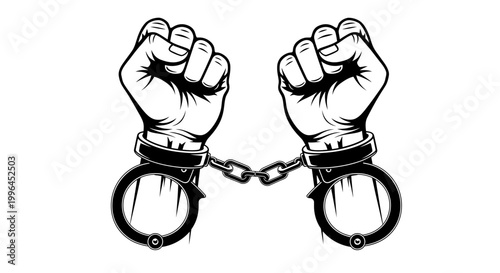 Fist Hands in Handcuffs