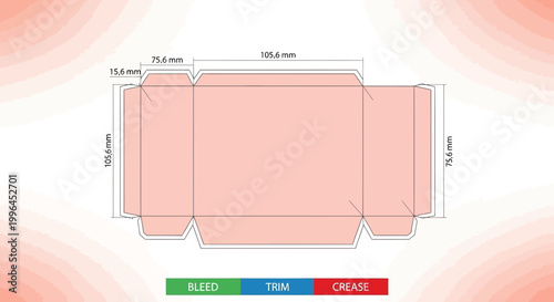 Packaging Die Cut Template, Box Design Layout, Manufacturing Blueprint