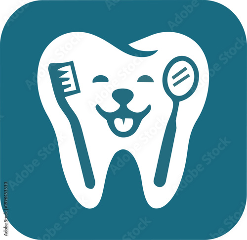 Dental care icon for veterinary pet oral hygiene and teeth cleaning services.