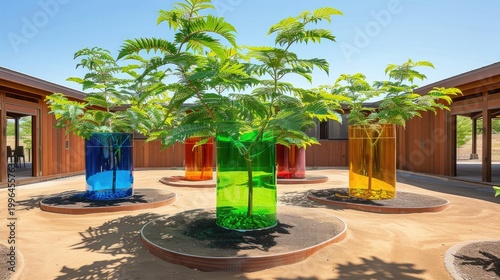 view of the house decorated with sunlight