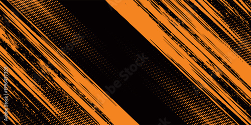 orange black brush Car sticker wrap pattern banner abstract sporty lines black orange color combination grunge brush modern pattern racing motorsport design.vector illustration. eps 10