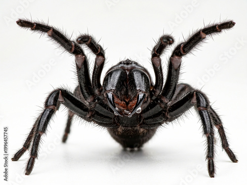 Aggressive Sydney Funnel-Web Spider Atrax Robustus Macro on White
