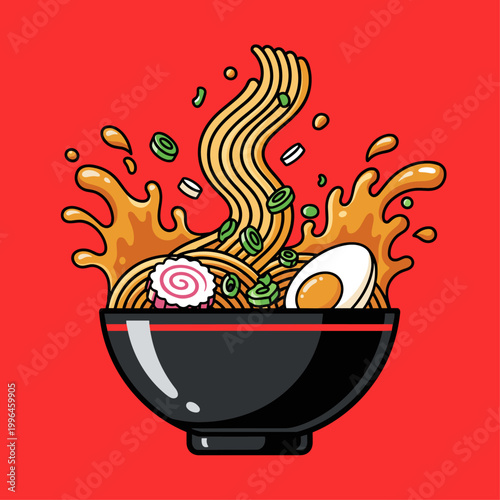 Delicious Ramen Noodle Soup Dish.