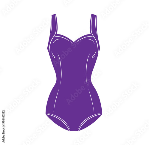 Purple womens bodysuit with thin straps and sweetheart neckline