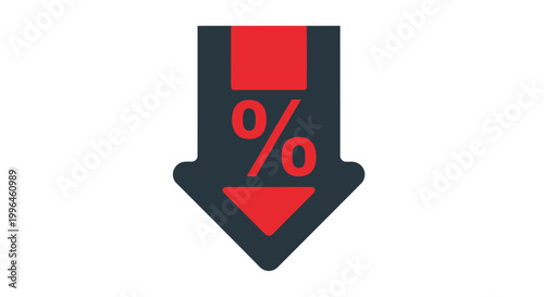Free Download Down arrow icon with percentage symbol representing price reduction or discount - GFXLoad