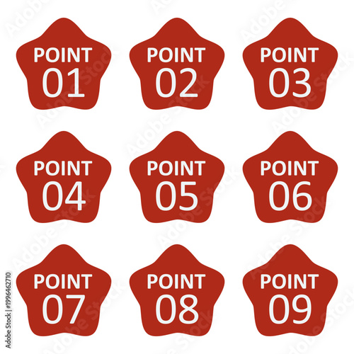 イラスト素材：ポイント,重要,チェック,注目,注意,数字