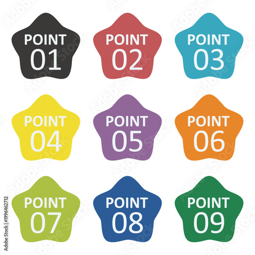 イラスト素材：ポイント,重要,チェック,注目,注意,数字