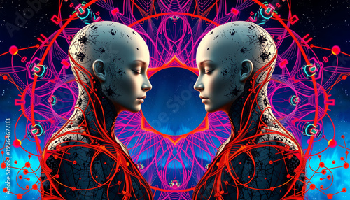 Abstract Human Connection and Consciousness: Biomorphic Network Portrait