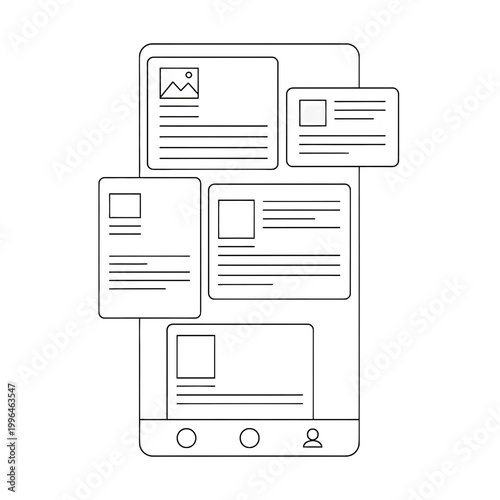 Smartphone with multiple app screens.