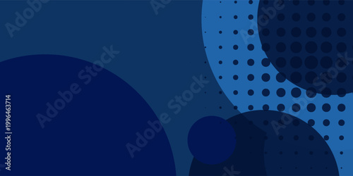 Abstract geometric blue and dark navy color background with circle shape. Vector, illustration Modern blue abstract background, the look of stainless steel, circular lines on a blue background