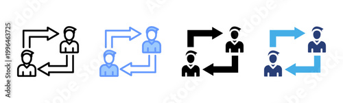 Shift icon set multiple style collection