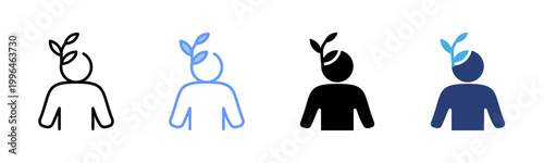 Mindfulness icon set multiple style collection