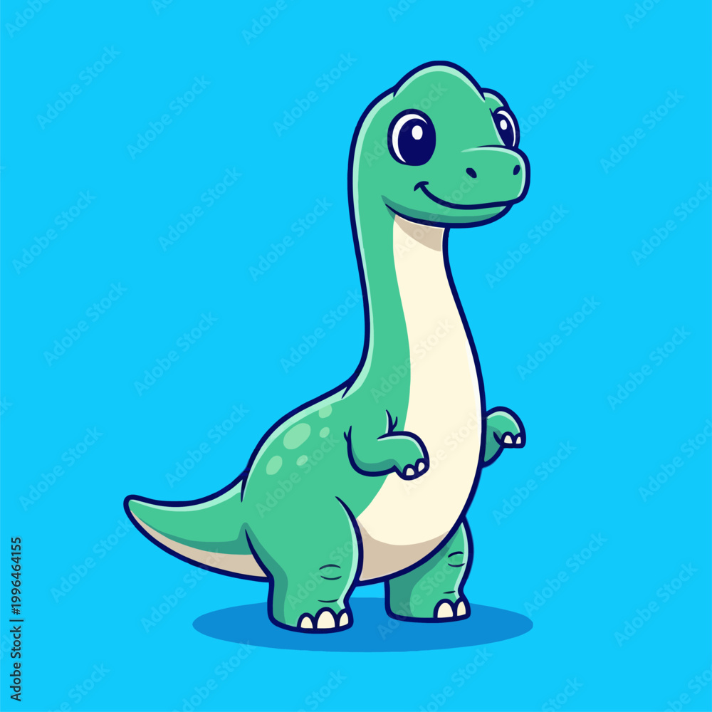 Obraz premium Cute cartoon dinosaur illustration.