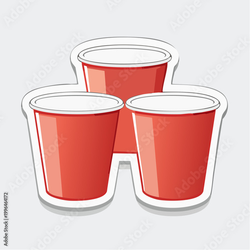 Three Red Plastic Cups
