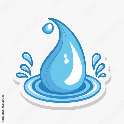 Cartoon Water Drop Splash