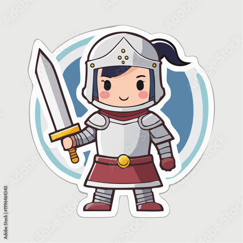 Cute Chibi Knight with Sword