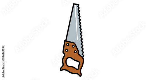 Hand saw tool isolated on a white background.