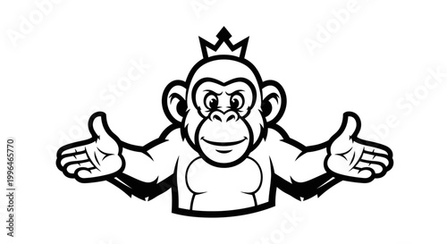 A cartoon monkey wearing a crown.