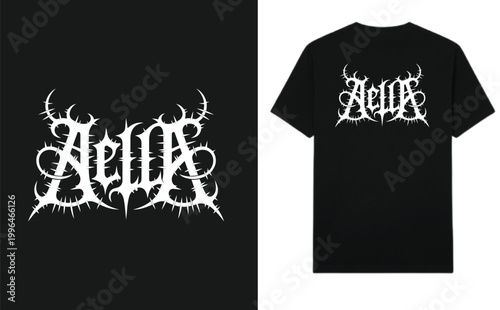 AELLA Extreme Metal Blackletter Logo T-Shirt