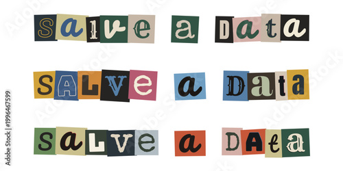 Salve a data em estilo de nota de resgate para convite de casamento criativo