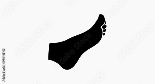 Black Silhouette of a Human Foot Icon on White Background