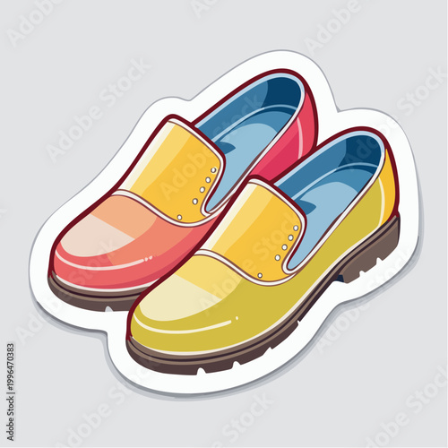 Colorful Loafer Shoes Illustration