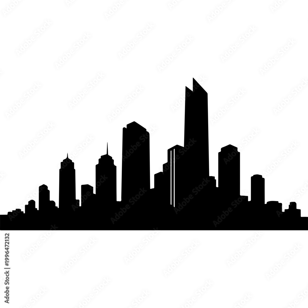 Obraz premium Modern Skyline Vector Illustration - Minimalist Cityscape