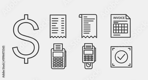 Finance icons with dollar sign.