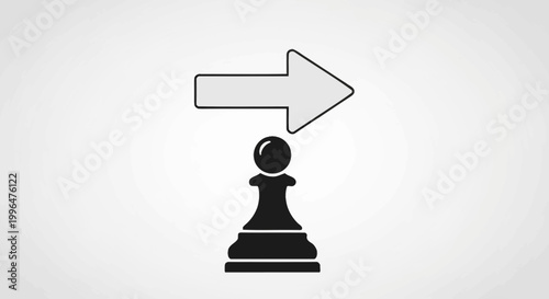 Chess Pawn and Arrow Graphic: Strategy, Direction, and Progress Concept