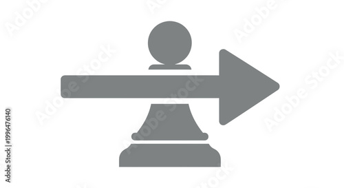 Chess Pawn with Arrow Symbolizing Progress and Direction