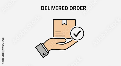 Hand holding delivered package with check.