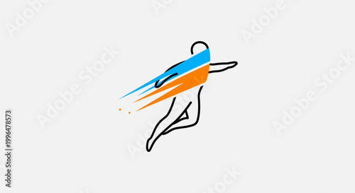 Runner in Motion with Colorful Streak.