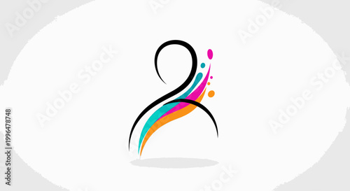 Colorful abstract swirling graphic design element.