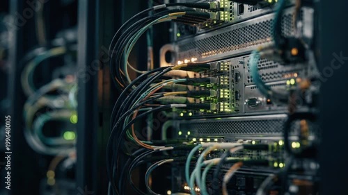 Data Center Servers and Network Cables Technology

