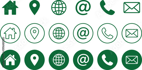 Professional Contact Icons Set