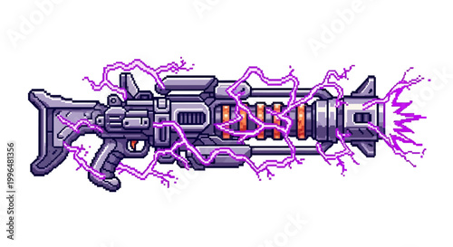 Futuristic Electric Plasma Sci Fi Weapon Illustration.