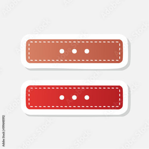 Two leather straps with stitching and holes