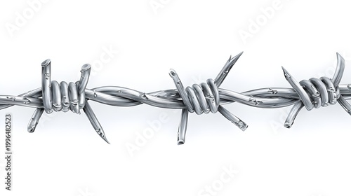 barbed wire isolated on white
