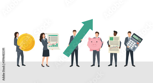 Financial Growth Concept with Diverse Business Team