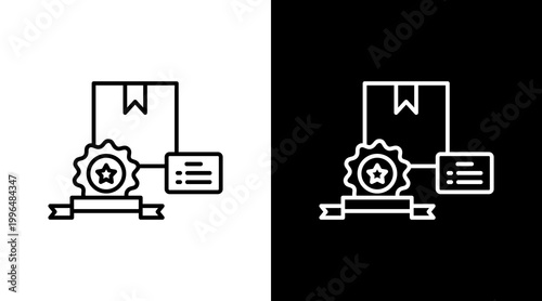 Brand Identity Outline White Icon Set Design