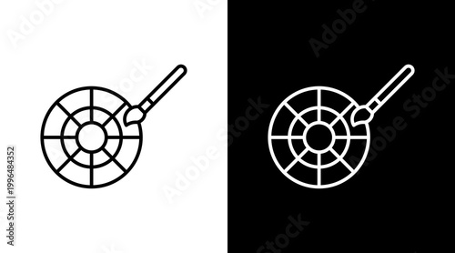 Color Palette Outline White Icon Set Design