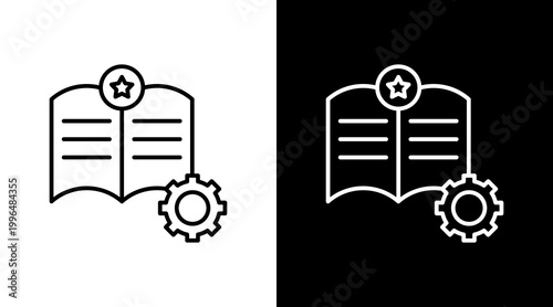 Brand Guideline Outline White Icon Set Design