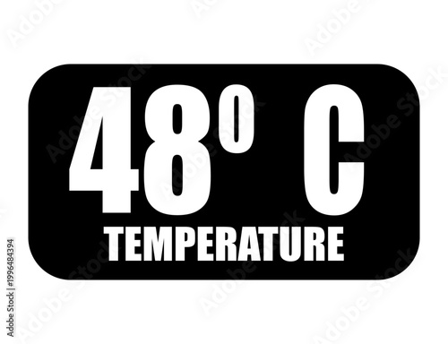 48° C. Temperature degrees celsius vector isolated on white background